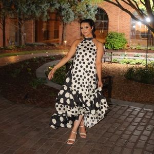 Polka dot Maxi dress, worn once, size 8